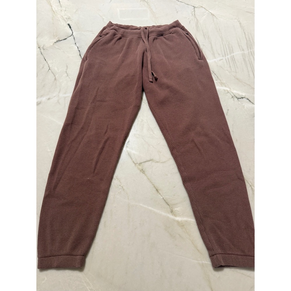 SKIMS Waffle Jogger Mahogany Brown Cotton Blend Lounge Pants Small